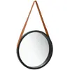 Image de vidaXL Miroir mural avec sangle - Noir 40 cm