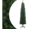 Image de vidaXL Sapin de Noël artificiel mince avec support vert 180 cm PVC