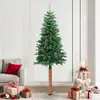 Image de vidaXL Sapin de Noël mince avec cônes - 210 cm