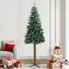 Image de vidaXL Sapin de Noël bois & neige 210 cm