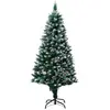 Image de vidaXL Sapin de Noël avec pommes de pin et neige - 180 cm