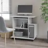 Image de VIDAXL Bureau d'ordinateur - Blanc bois d'ingénierie