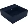 Image de vidaXL Lavabo Carré Bleu Mat