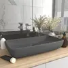 Image de vidaXL Lavabo de Luxe - Gris Foncé Mat