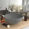 Image de vidaXL Lavabo gris clair mat