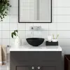 Image de vidaXL Lavabo de salle de bain - Noir mat rond 28x10 cm