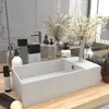 Image de vidaXL Lavabo à trop-plein - Blanc Mat