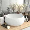 Image de vidaXL Lavabo Rond - Blanc Mat