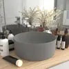 Image de vidaXL Lavabo Rond Gris Clair Mat 40 cm