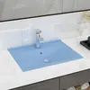 Image de vidaXL Lavabo Bleu Clair Mat