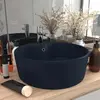 Image de vidaXL Lavabo Rond Bleu Mat