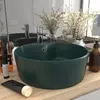 Image de Lavabo vidaXL - Vert foncé mat - Ø 36 x 13 cm