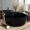 Image de Lavabo vidaXL - Noir mat - Ø 36 x 13 cm