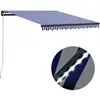 Image de vidaXL Auvent manuel rétractable LED - Bleu et blanc