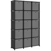 Image de vidaXL Étagère à 15 Cubes Noir