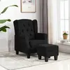 Image de VIDAXL Fauteuil et repose-pied - Noir tissu