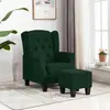 Image de vidaXL Fauteuil avec repose-pied - Vert foncé