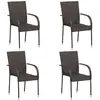 Image de vidaXL Chaises empilables d'extérieur lot de 4 - Marron
