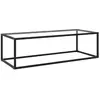 Image de vidaXL Table Basse Noir Verre 120 cm