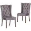 Image de vidaXL Chaises à manger - Gris velours