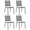 Image de vidaXL Chaises d'extérieur - Lot de 4 - Gris foncé