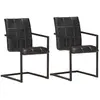 Image de VIDAXL Chaises cantilever - Noir Cuir Véritable
