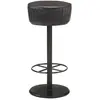 Image de VidaXL Tabouret de Bar Cuir Véritable - Noir