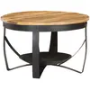 Image de VIDAXL Table basse Ø68x43 cm - Bois de manguier brut