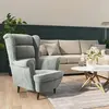 Image de vidaXL Fauteuil gris clair velours