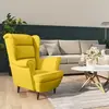 Image de vidaXL Fauteuil Velours Jaune Moutarde