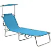 Image de vidaXL Chaise Longue avec Auvent - Turquoise