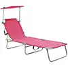 Image de VIDAXL Chaise longue avec auvent - Rose magento