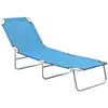 Image de vidaXL Chaise longue pliable - Bleu turquoise