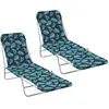 Image de vidaXL Chaises Longues Pliables - Motif Feuilles