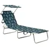 Image de vidaXL Chaise longue avec auvent
