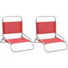 Image de VIDAXL vidaXL Chaises de plage pliables - Rouge