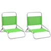 Image de vidaXL Chaises de plage pliables - Vert