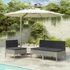 Image de vidaXL Chaises de jardin avec coussins - Résine tressée Gris