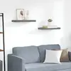 Image de vidaXL Etagères Murales Flottantes Gris Brillant