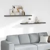 Image de vidaXL Étagères Murales Flottantes 2 pcs Gris Brillant