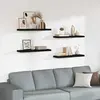 Image de vidaXL Étagères Murales Flottantes 4 pcs Noir 80x23,5x3,8 cm