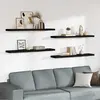Image de vidaXL Étagères Murales 4 pcs - MDF Noir 120x23,5x3,8 cm
