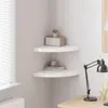 Image de vidaXL Étagères d'angle flottantes 2 pcs blanc brillant