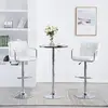 Image de vidaXL Tabourets de bar - Blanc Similicuir