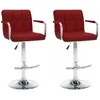 Image de Vidaxl Tabourets de bar - Lot de 2 - Rouge bordeaux similicuir