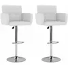 Image de vidaXL Tabourets de bar - Blanc Similicuir