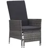 Image de vidaXL Chaise inclinable de jardin - Gris
