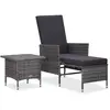 Image de VidaXL Salon de jardin 2 pcs - Résine tressée - Gris