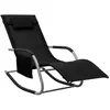 Image de vidaXL Chaise Longue Textilène - Noir et Gris