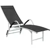 Image de vidaXL Chaise longue - Textilène et Aluminium Noir